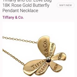 Tiffany & Co Rose Gold Butterfly Necklace 