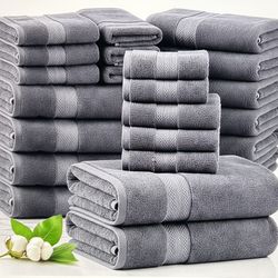 Lane Linen 25 Pcs 100% Cotton Bath Towel Set 
