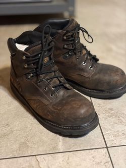 Timberland PRO Pit Boss 6" Steel Toe Work Boots - Men's Brown Leather