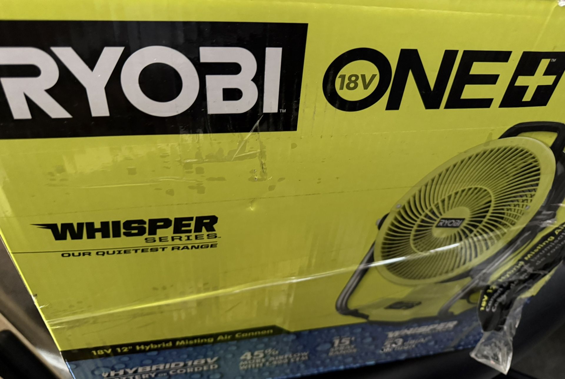 RYOBI 18V ONE+ Whisper Series 12'' Misting Air Cooling Fan Green R742
