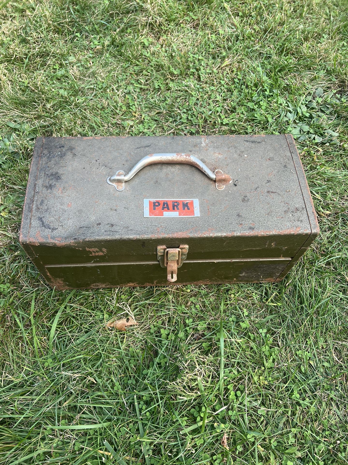 vintage metal toolbox