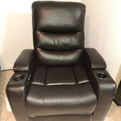 Black Leather Recliner Chair Electronic 
