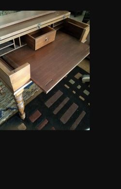 Antique Hekman Spinet Folding Desk, Compact 34"w