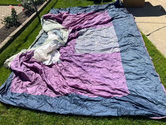 American Camping Tent also  w/Blue Tarp Canopy