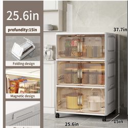 3-layer foldable storage cabinet