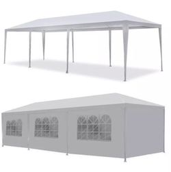 10'x30' Outdoor Canopy Tent Party Wedding Tent Pavilion 8 Removable Walls White