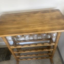 Wine Rack With Glasses 