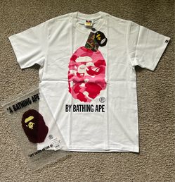 BAPE white pink camo tee Size M