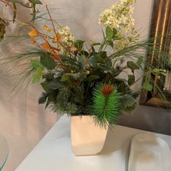 Beautiful Plant With White Vases 
