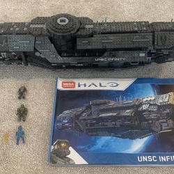 Halo Mega Construx UNSC Infinity, All Figures &  Instructions (100% Complete)