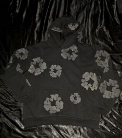 Denim Tears The Cotton Wreath Hoodie, Black Monochrome, Sizes, S, M, & L