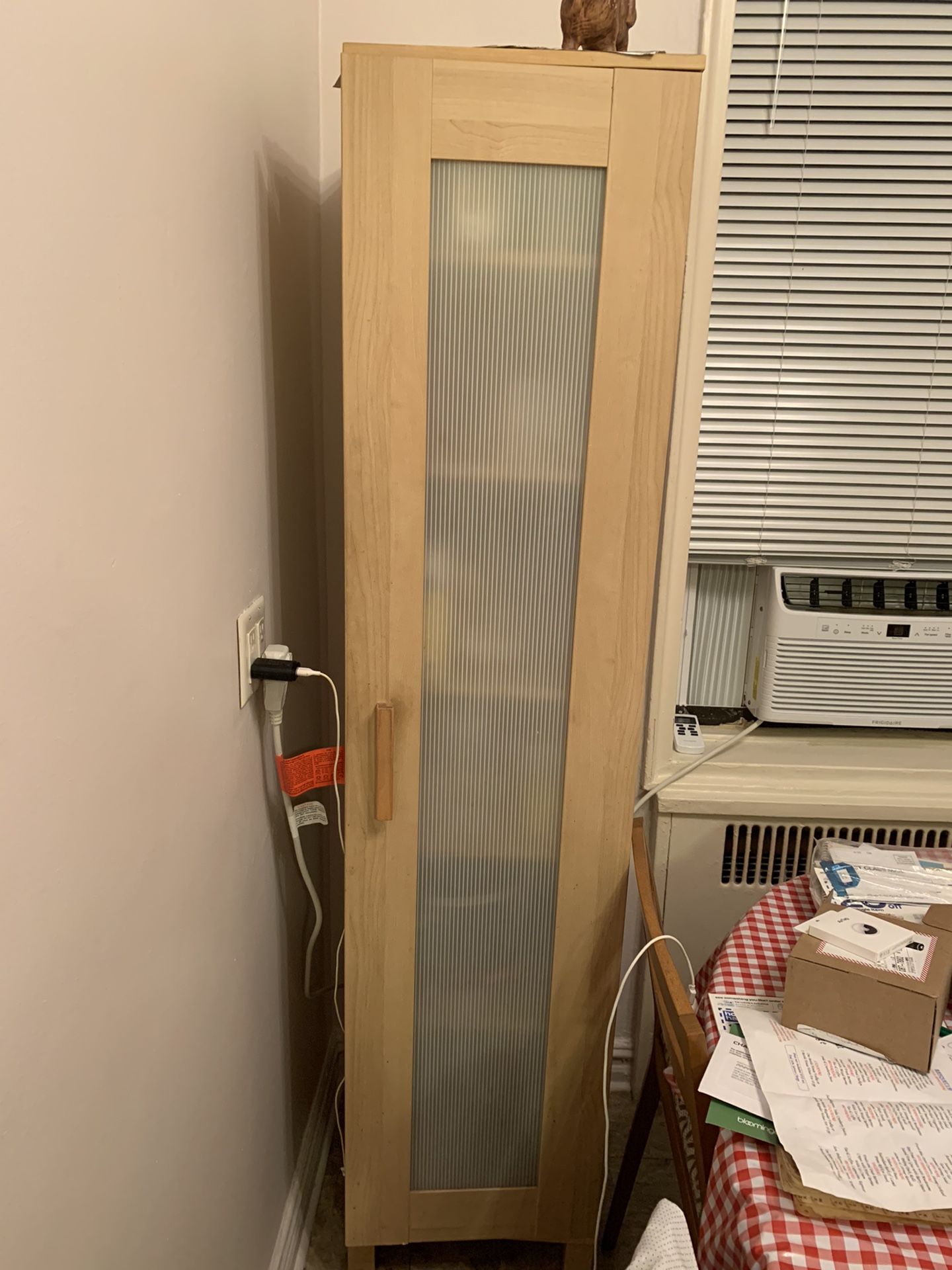 Wooden Closet With Frosted Glass Doir