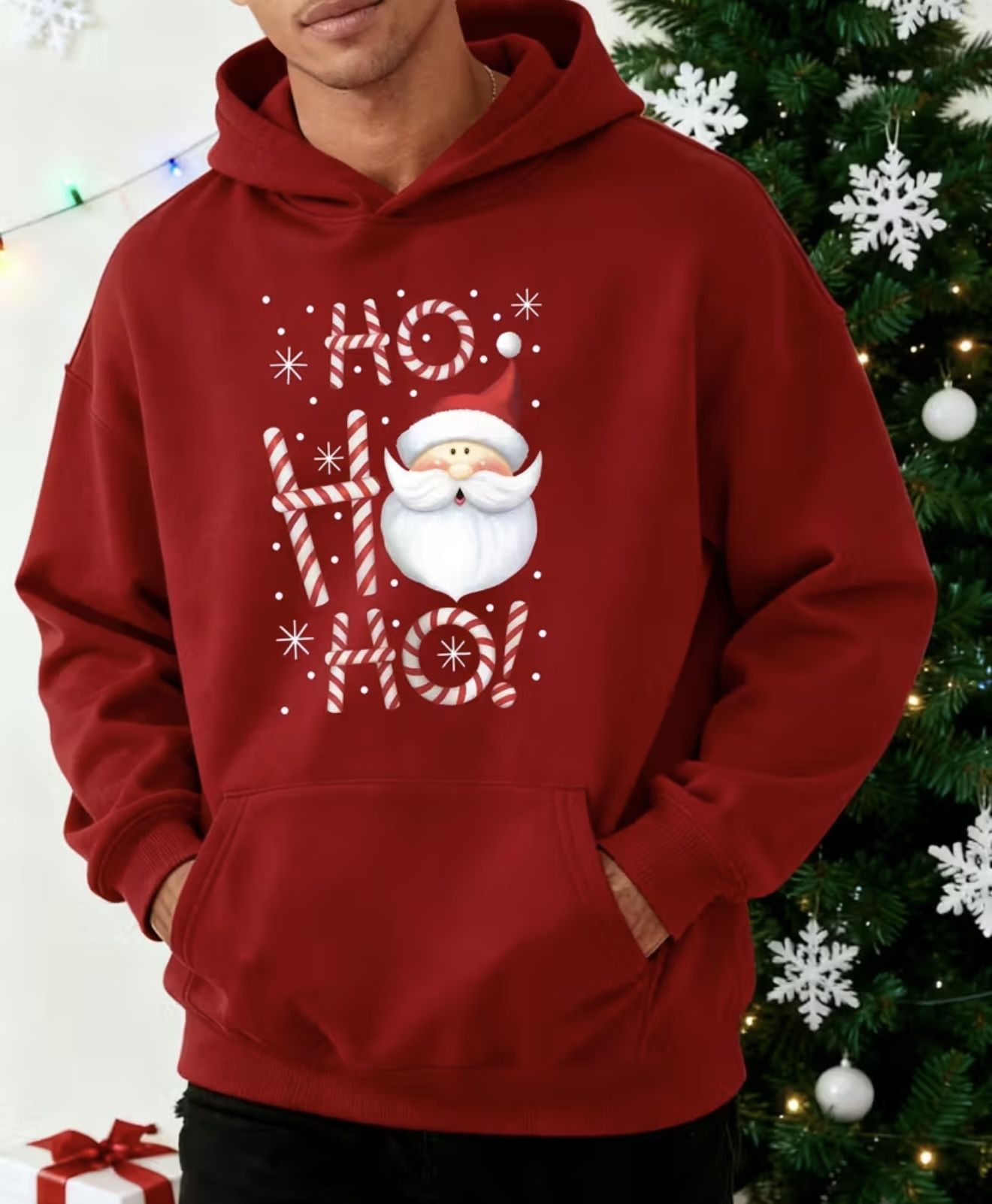 Men's Christmas Santa Hooded Sweatshirt