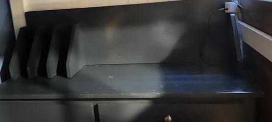 Blue grey desk