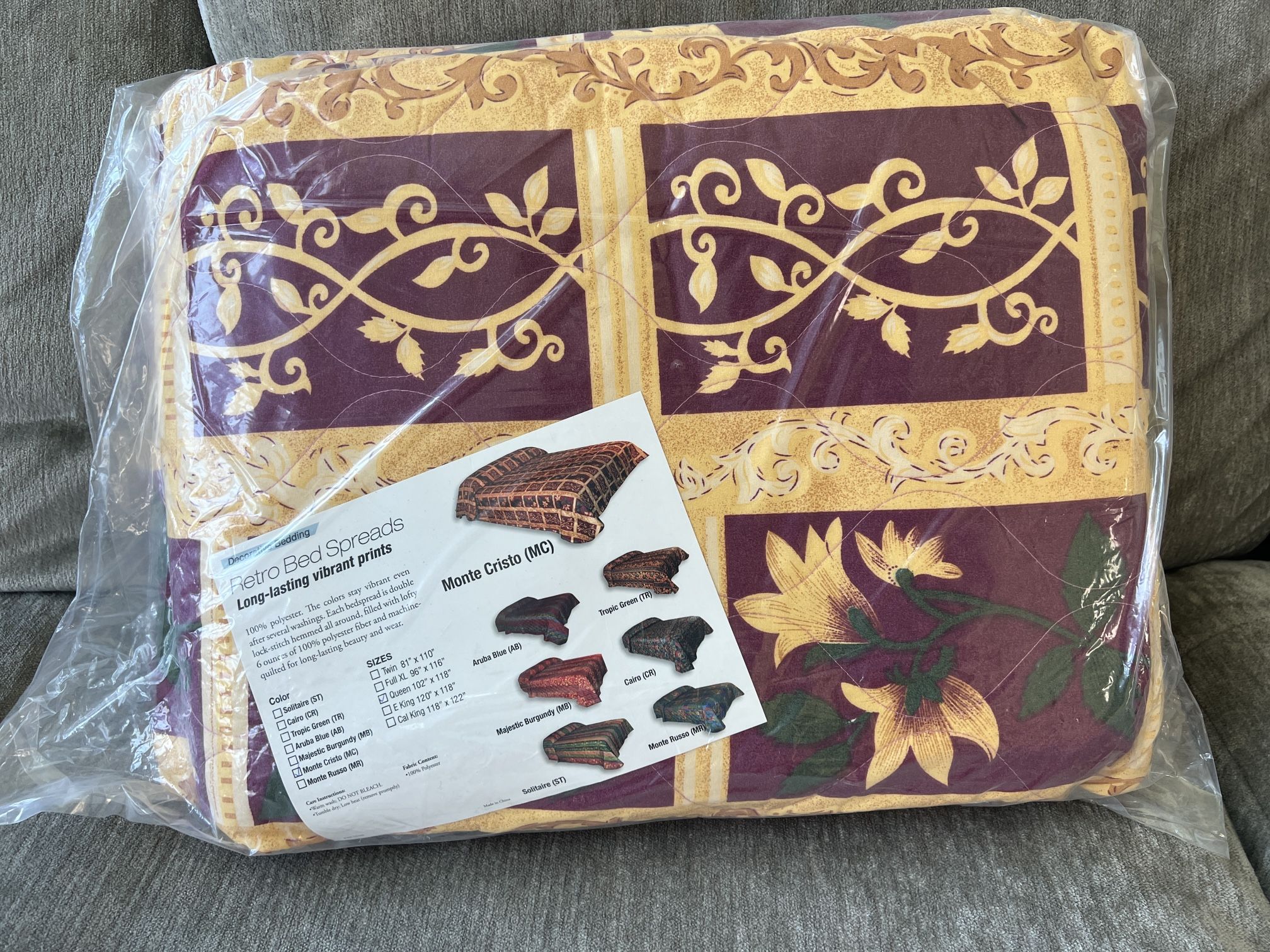 Brand New Queen Size Retro Bed Spread
