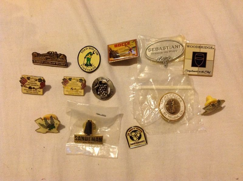 Vintage different winery pins