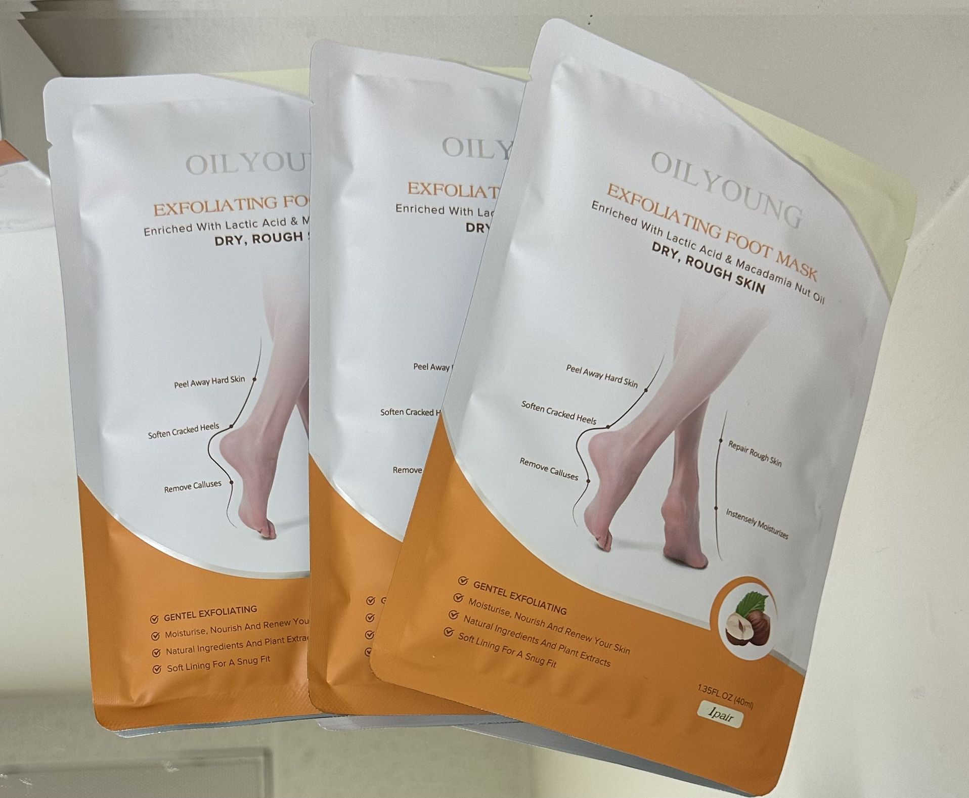 3-pack Exfoliating Foot Mask, New