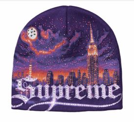 Supreme CityScape Beanie purple