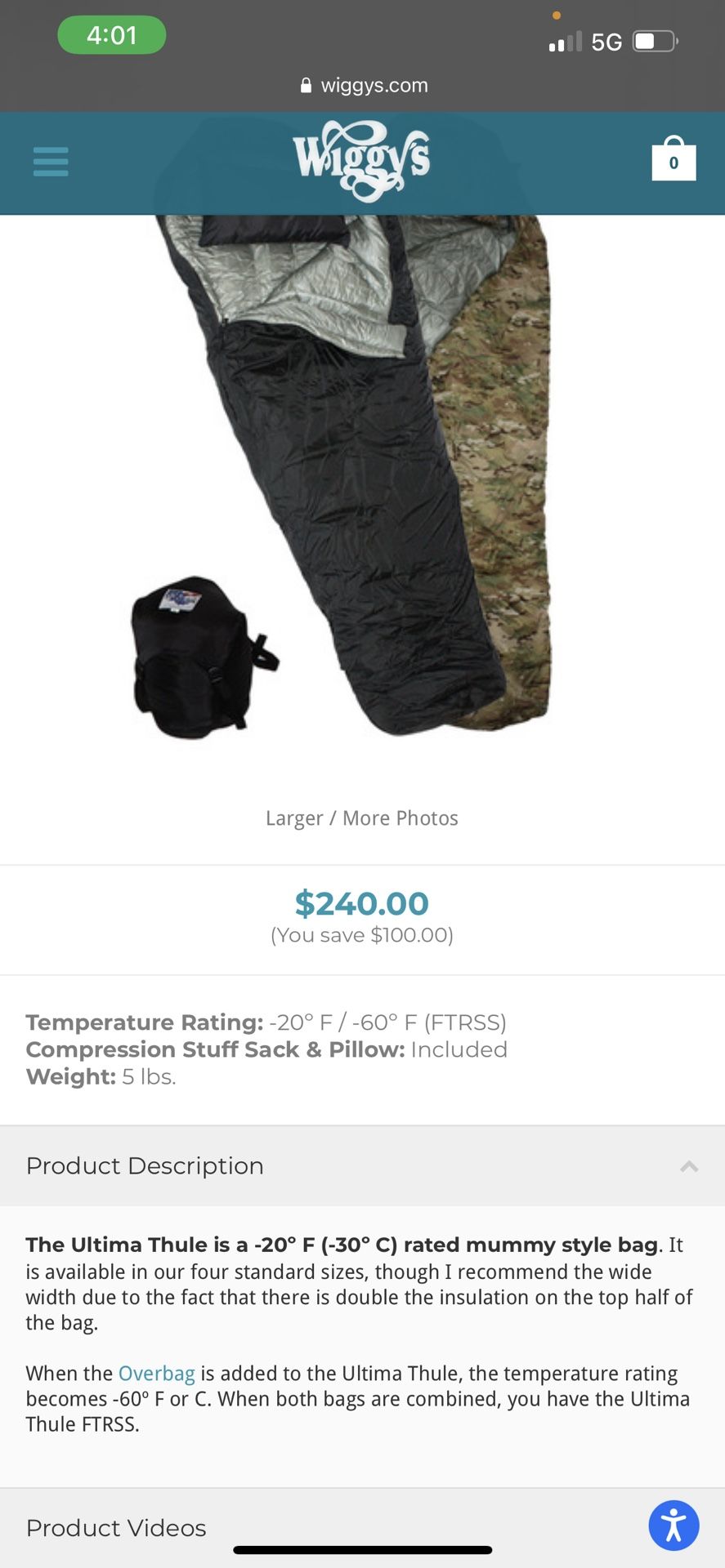 20 Degree Wiggy Sleeping Bag Black for Sale in Las Vegas, NV OfferUp