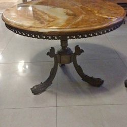 Marble round side table