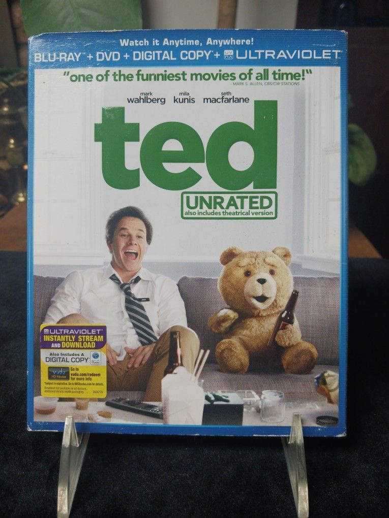 TED UNRATED Mark Wahlberg Mila Kunis ~BLU RAY (NO DIGITAL) ~DVD ✂️💲⬇