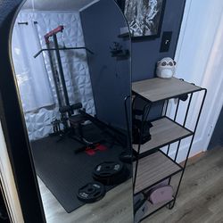 Vanity set Up With Full Body Mirror 