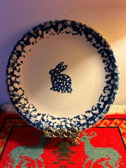 PLATO ANTIGUO DE PORCELANA FILETEADA