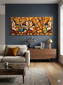 Large Framed Jazz Musicians Wall Art