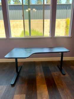 L-Shaped Adjustable Height Desk