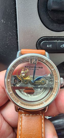 Sturhling automatic skeleton watch