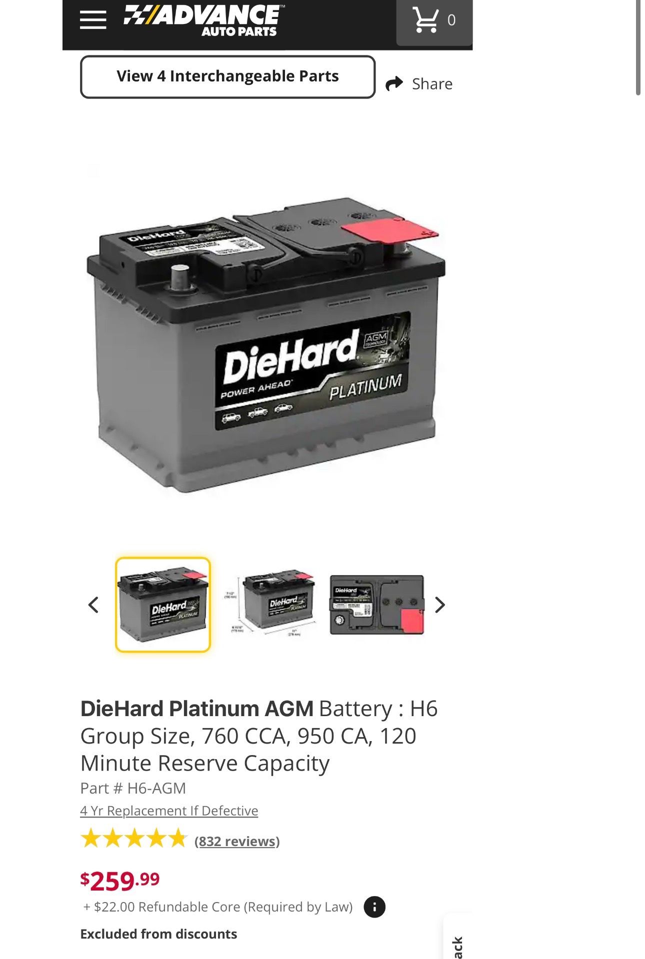 Saturn Outlook/ GMC Acadia like new battery