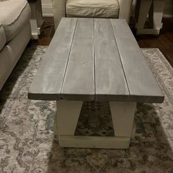 Whitewashed Farmhouse Coffee + End Tables