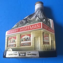 Vintage NICE  1969 JIM BEAM EMPTY DECANTER "HARRY HOFFMAN" MOUNTAIN TOP SKIER 