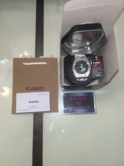 Black and white ap g shock watch