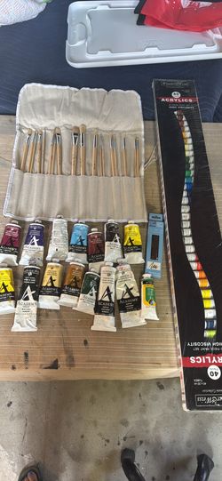 Acrylic paint and brush set