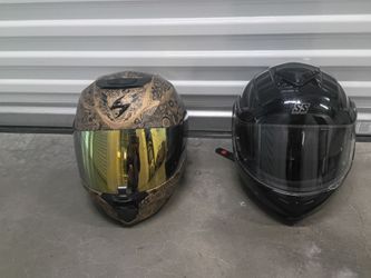 Two Full-Face Motorcycle Helmets