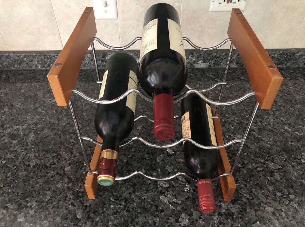 The sharper image 9-bottle wine rack.