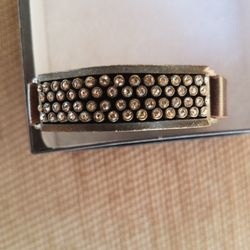 Rebel Designs Leather Bracelet With 58 Crystals