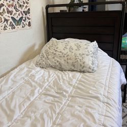 Twin XL Bed Frame with Storage Drawer + Clean Mattress Included