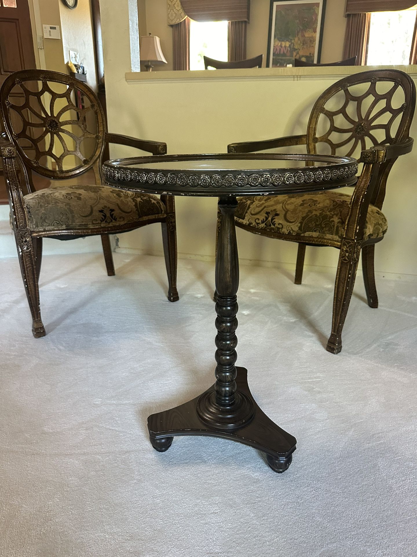 3 Piece Arm Chair And Table Set 
