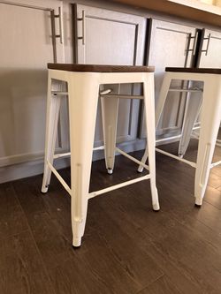 3 modern farmhouse/ industrial counter stools