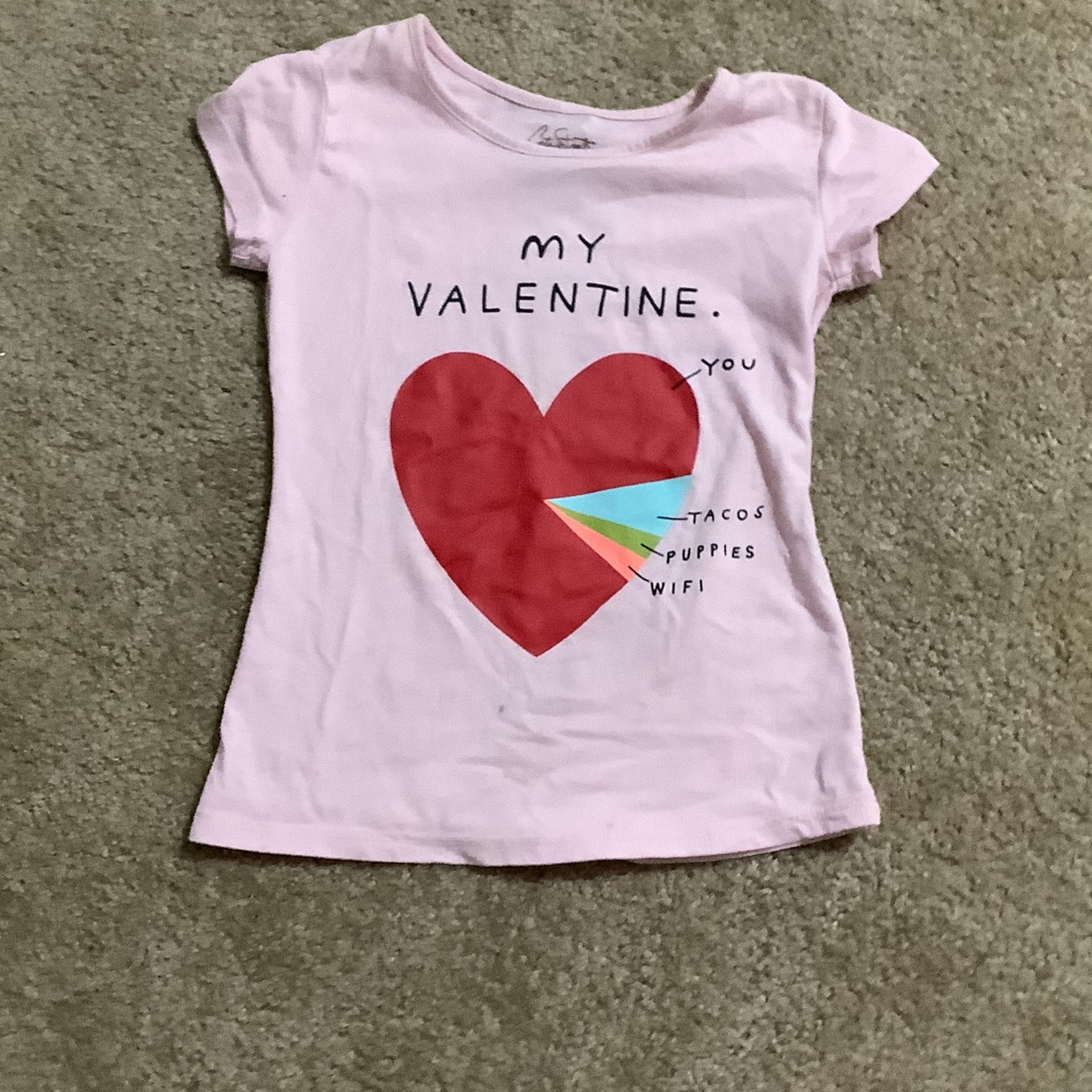 City Streets Pink My Valentine Girls Shirt XXS 4/5