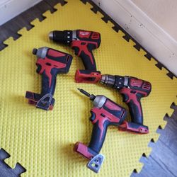 Milwaukee M18 Brushless Impact Drill And Driver Drill  Works Perfect Like New  $125 For Both [[No Battery No Charger 
