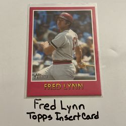 Fred Lynn Boston Red Sox Outfielder Topps Short Print Insert Card. 
