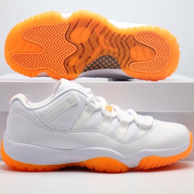 Orange And White Citrus Jordan 11 Retro’s Size 9