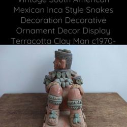 Vintage Terracotta Chacmool Chac Mool Mayan Reclining statue