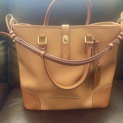 Tan Leather Dooney & Bourke Bag With Wristlet 