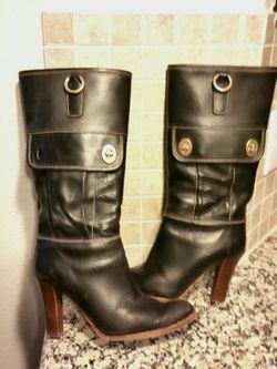 Coach leather boots black size 7.5