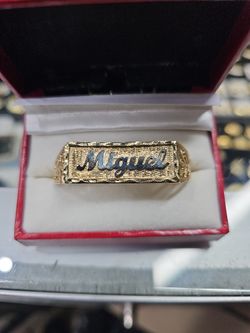 Anillo Doble 14k Con Nombre