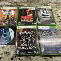 Xbox 360 Guitar Hero And Rock Band Games